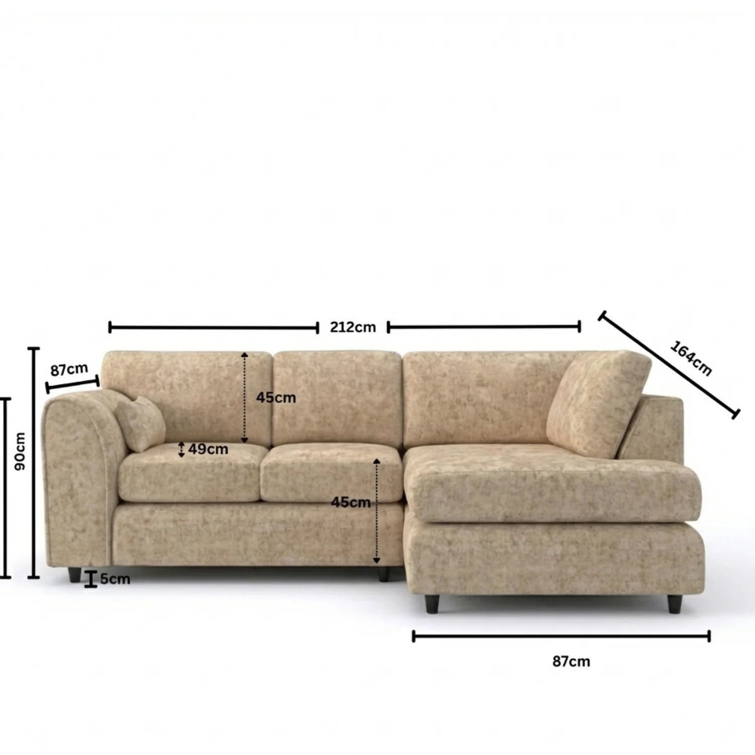 Right Hand Facing Beige