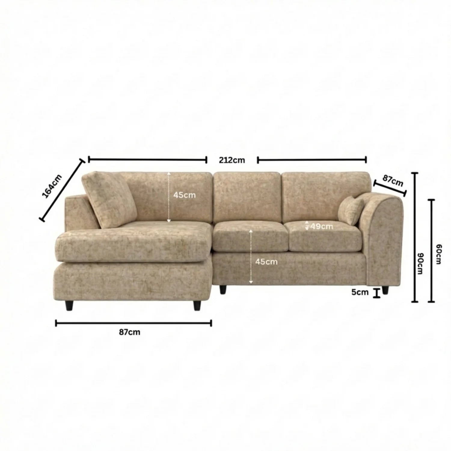 Left Hand Facing Beige