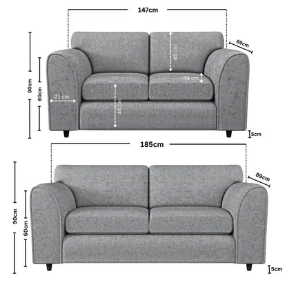 3+2 seater light grey