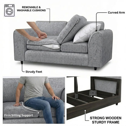 3+2 seater light grey