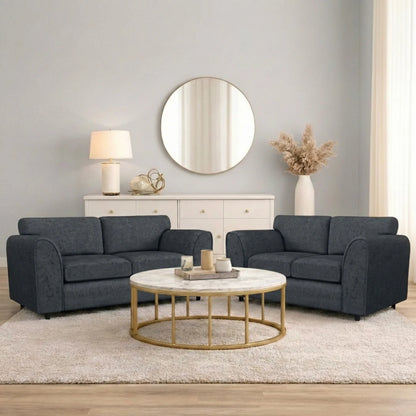 3+2 seater black