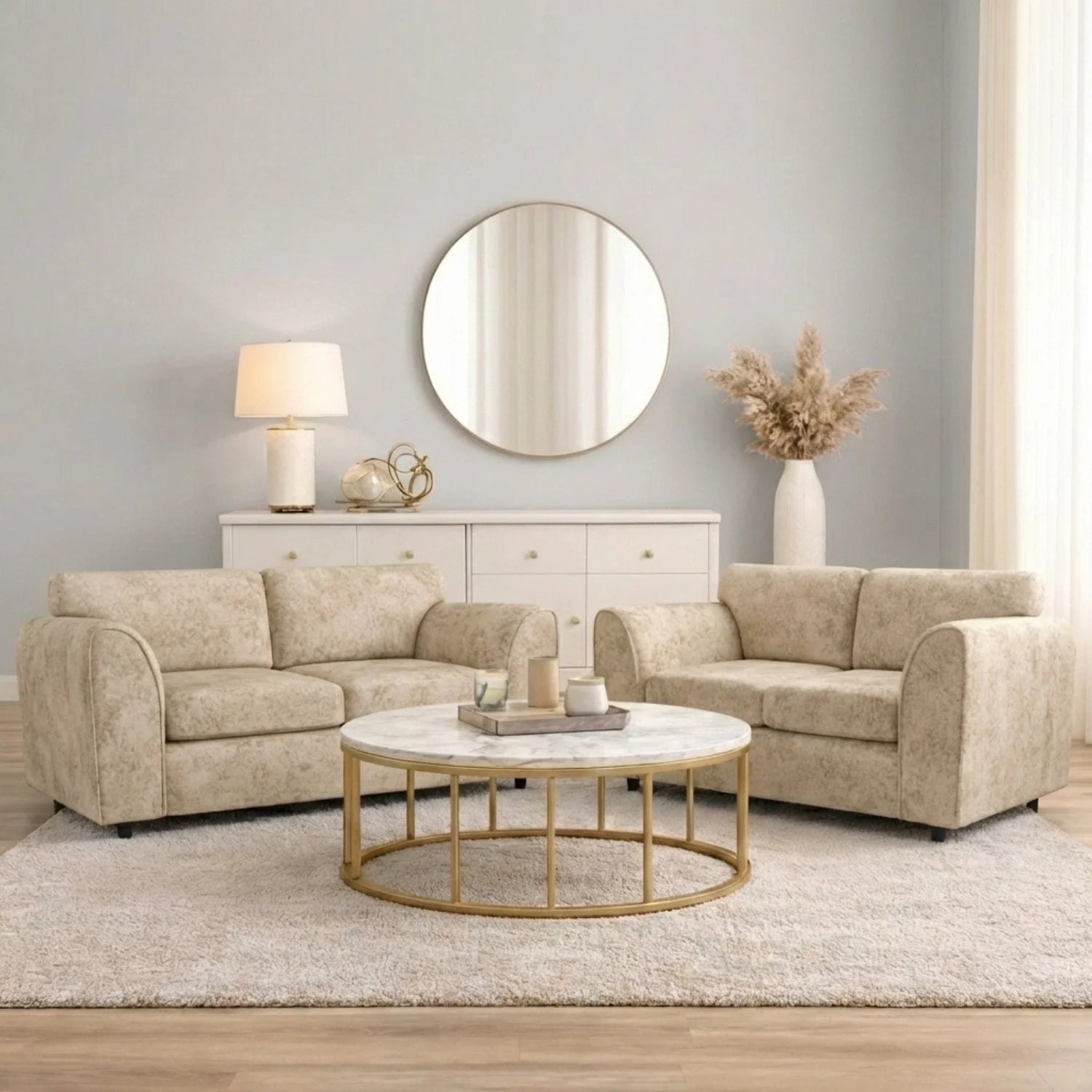 3+2 seater beige