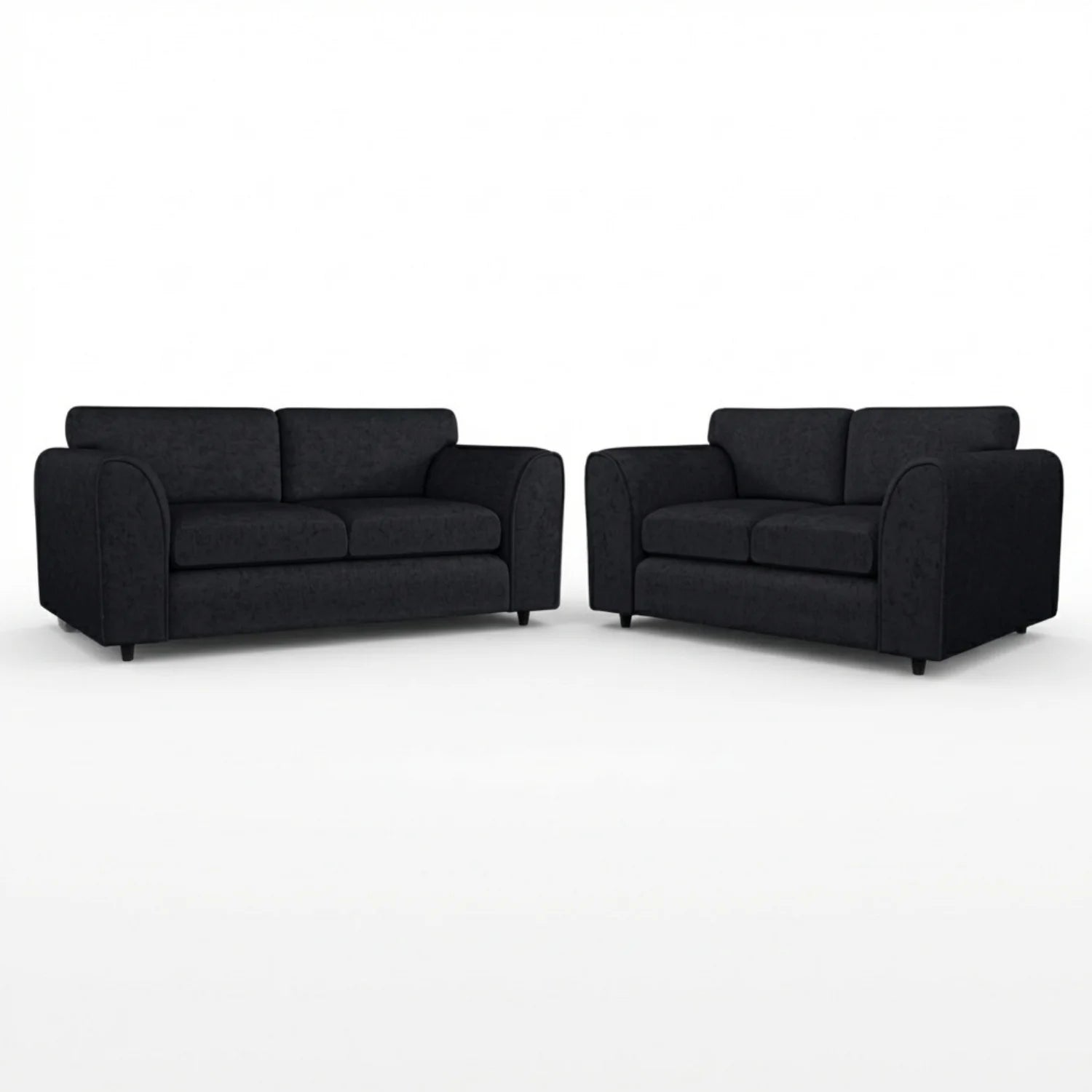 3+2 seater black