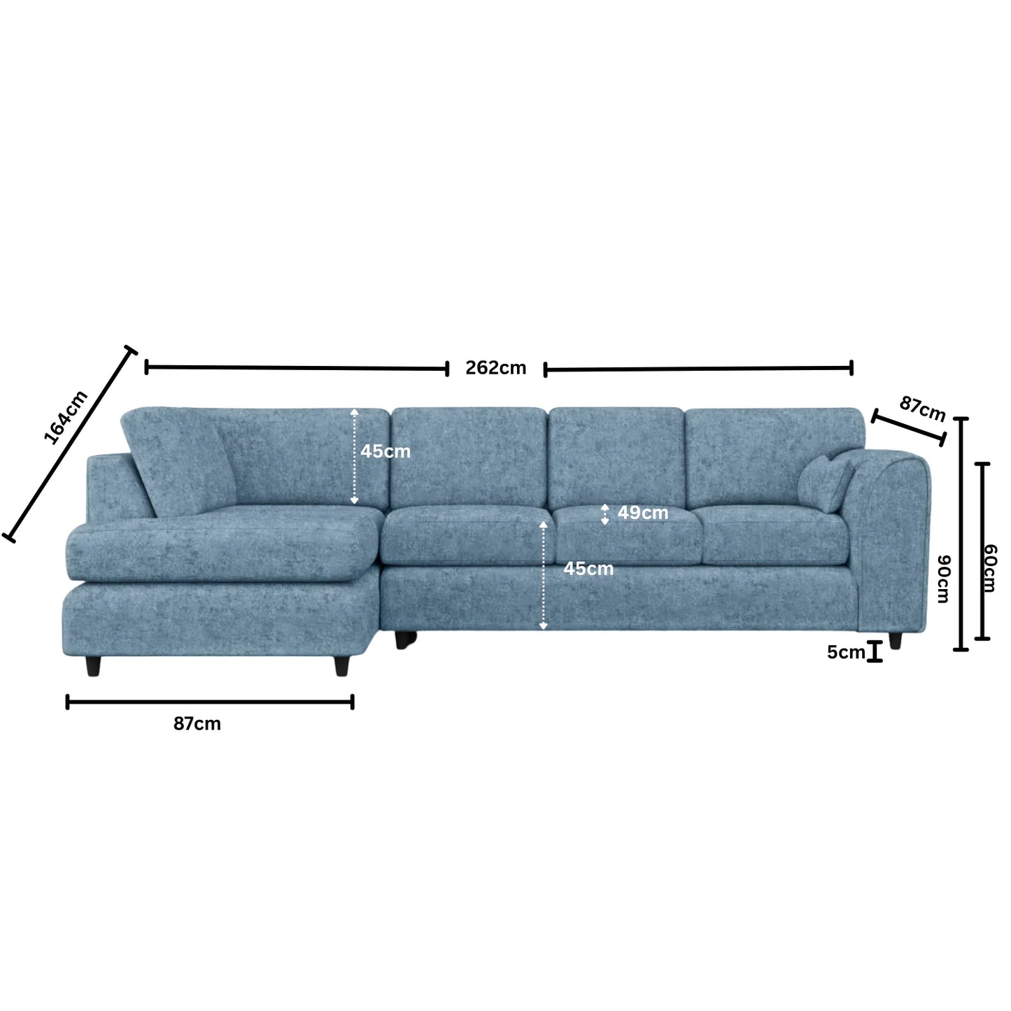 XL Left Hand Facing Sky Blue