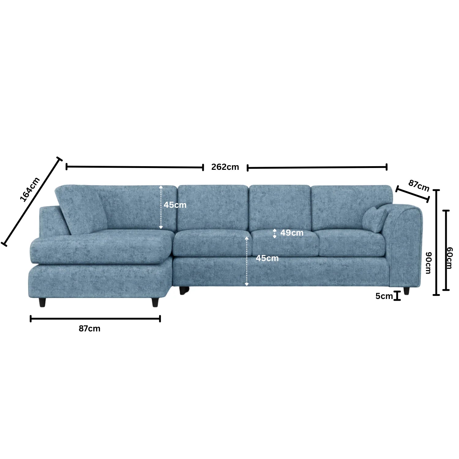 XL Left Hand Facing Sky Blue