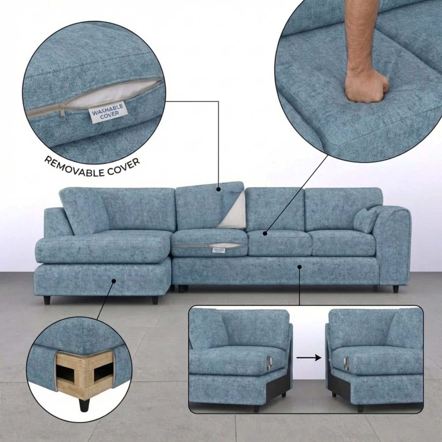 XL Left Hand Facing Sky Blue