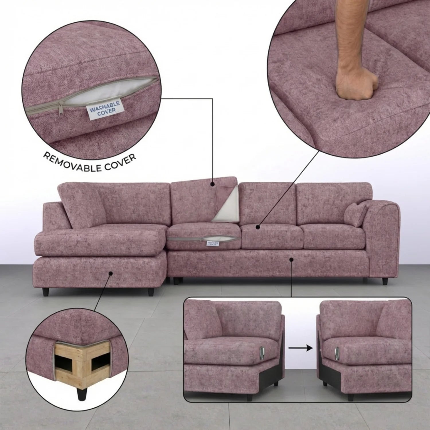 XL Left Hand Facing Pink