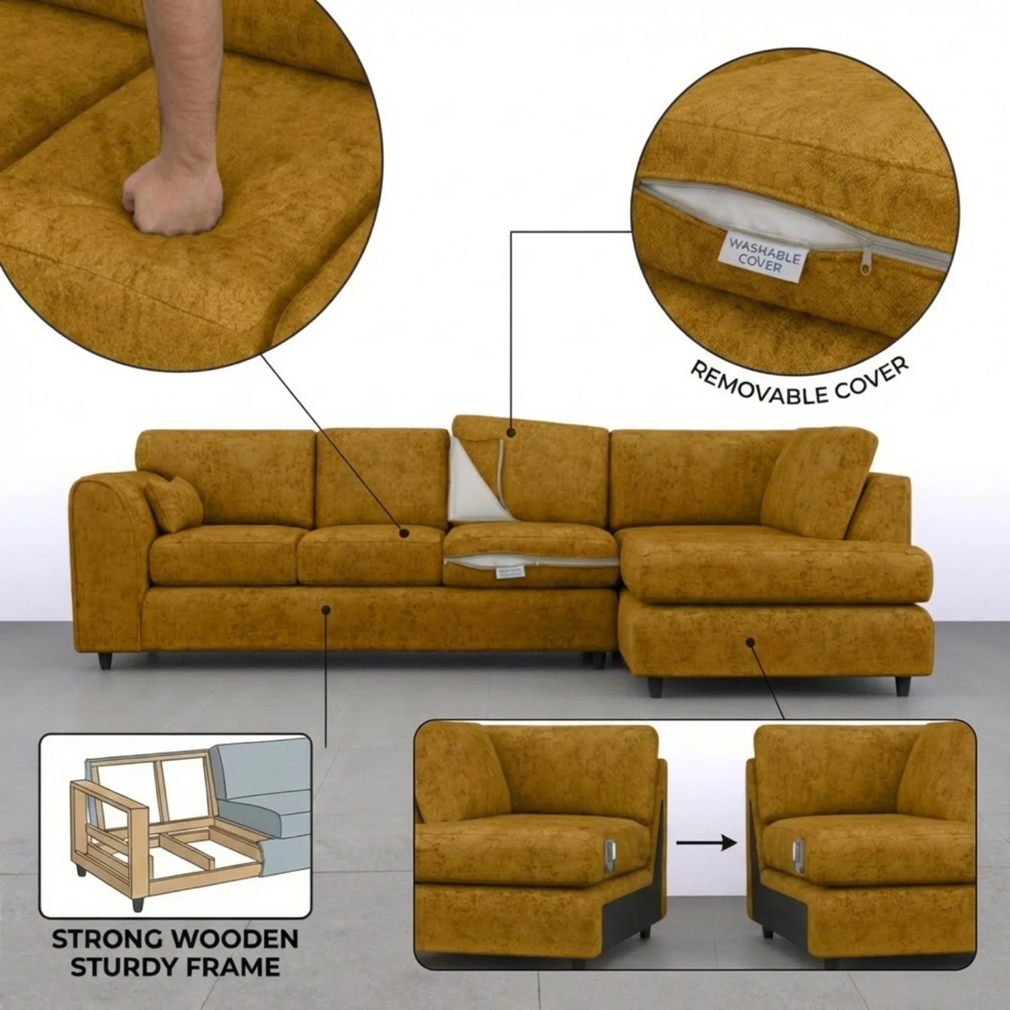 XL Right Hand Facing mustard