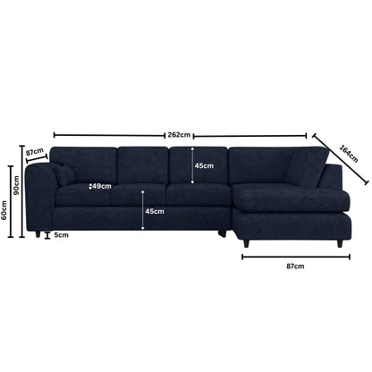 Alaska Full Back XL L-Shape Sofa by Gamzo Outlet, featuring plush cushions and modern design in a spacious living room setting.