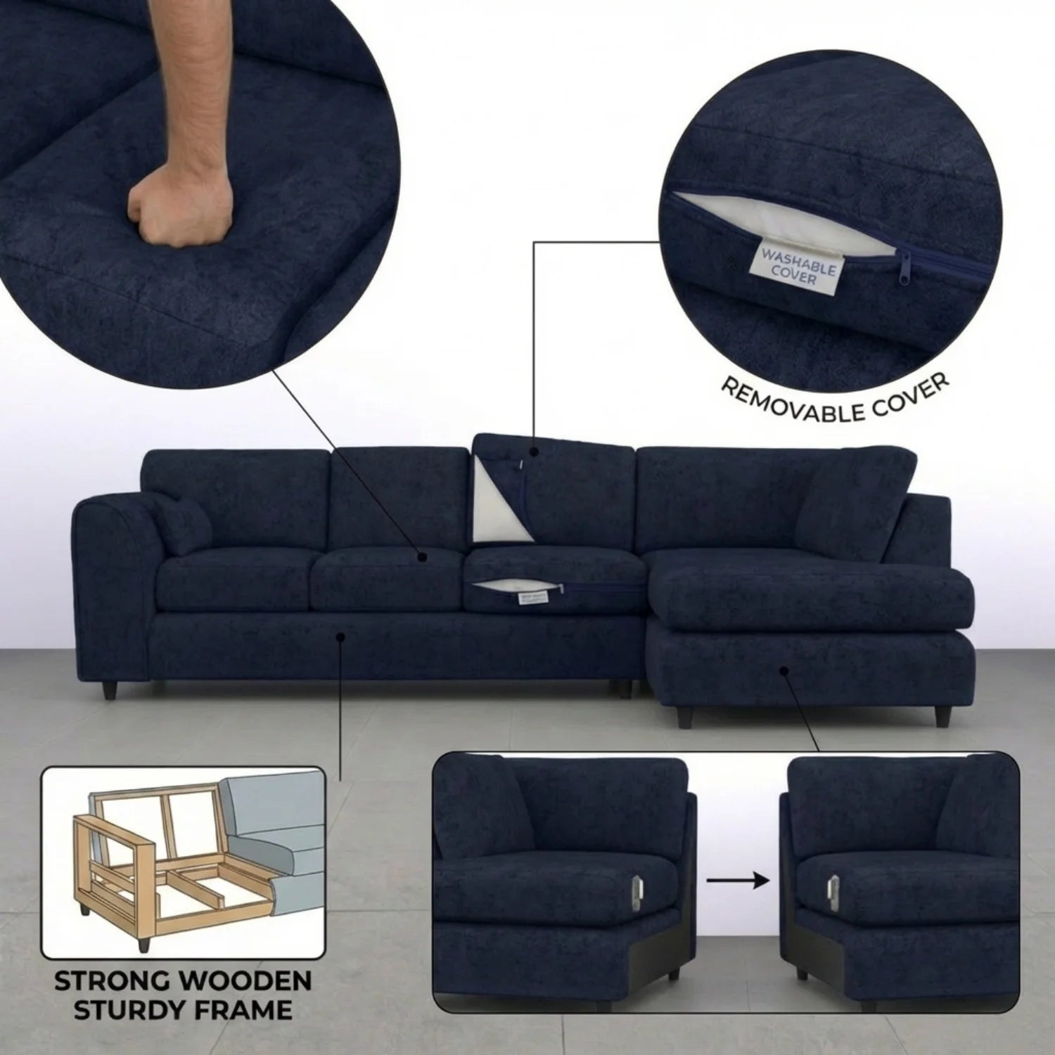 Alaska Full Back XL L-Shape Sofa by Gamzo Outlet, showing its spacious design and plush cushions in a modern living room setting.