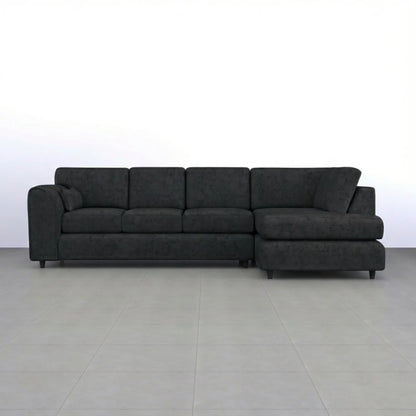 Alaska Full Back L-Shaped Sofa by Gamzo Outlet in black, featuring a modern L-shape design and plush seating.