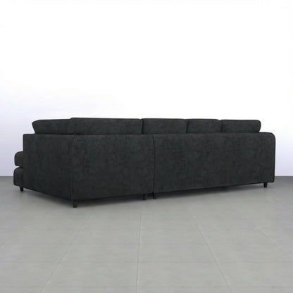 Black Alaska Full Back X L-Shaped sofa by Gamzo Outlet, featuring a modern L-shape design with plush seating and a sleek finish.