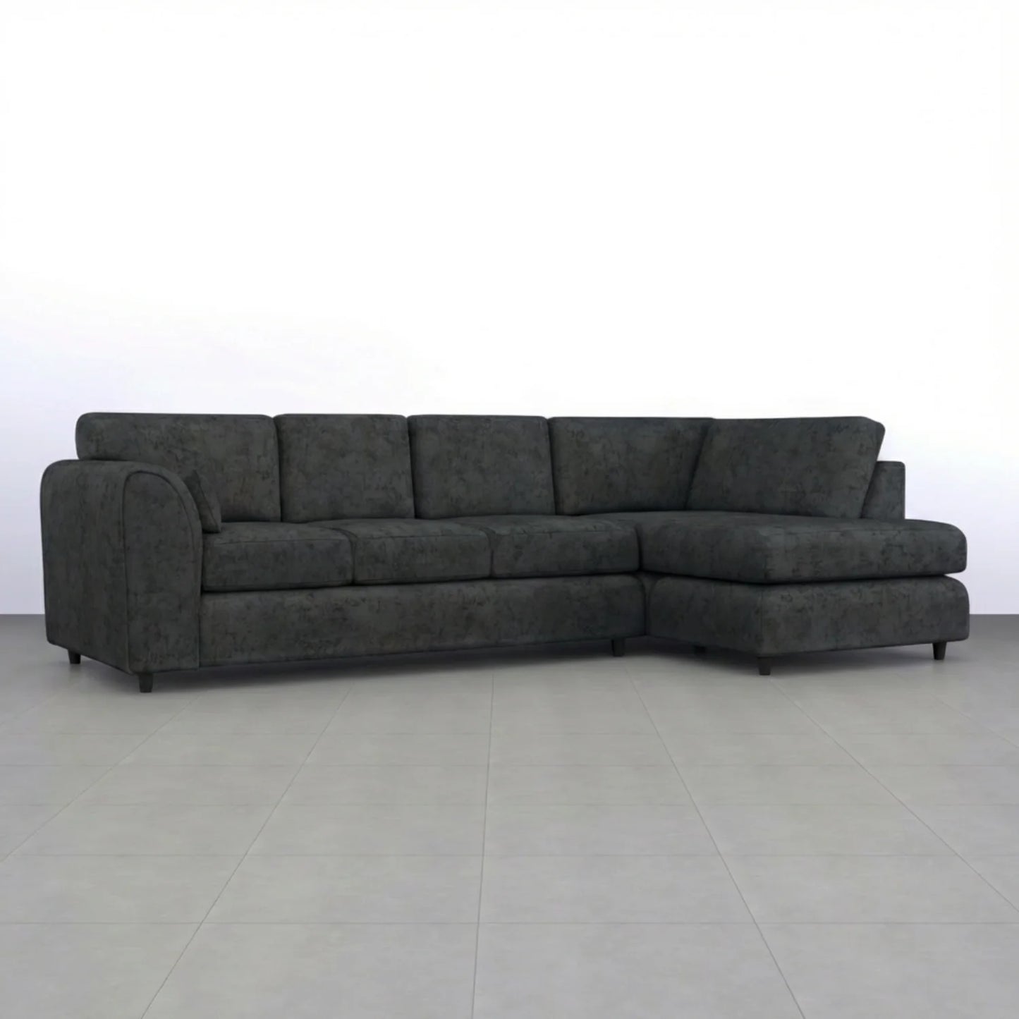 Alaska Full Back X L  L-Shape Sofa (Dark Grey)