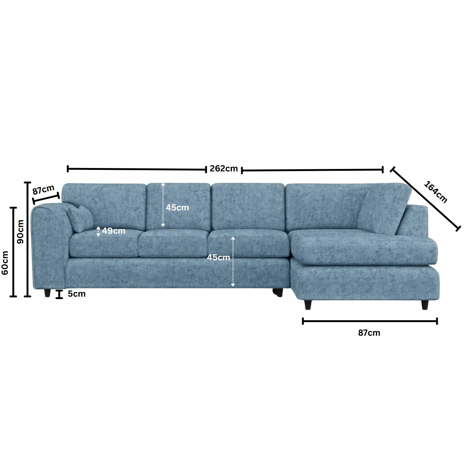 XL Right Hand Facing Sky Blue