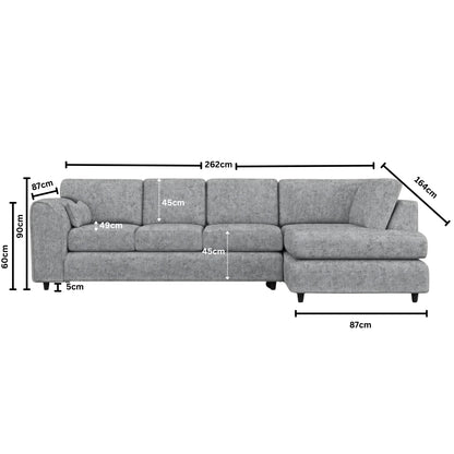 XL Right Hand Facing Light Grey