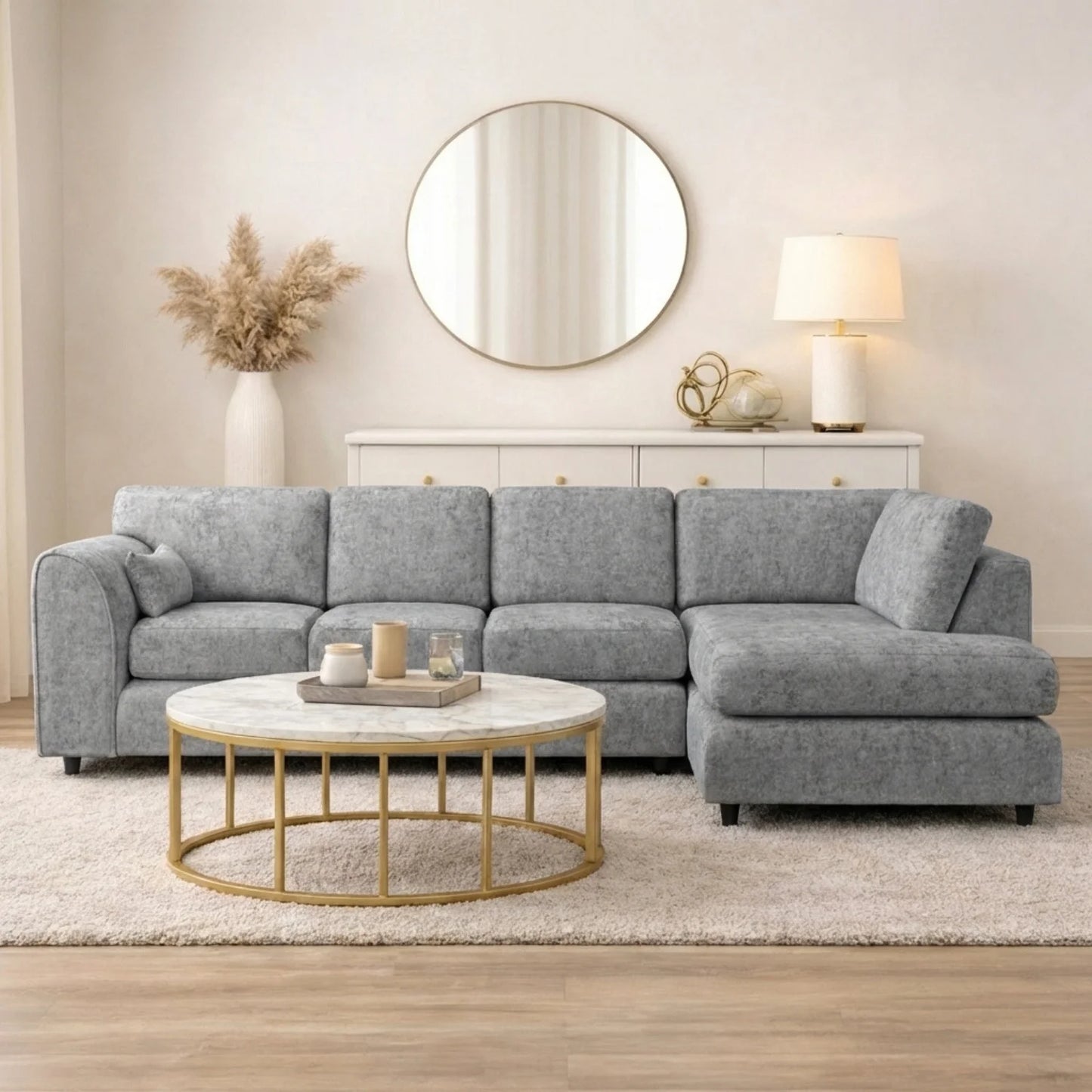 XL Right Hand Facing Light Grey