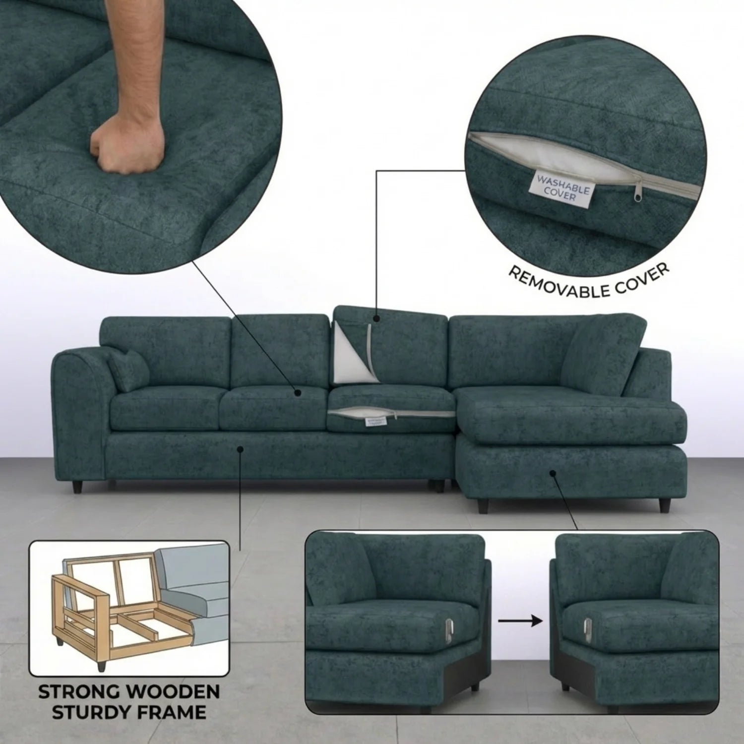 XL Right Hand Facing Teal