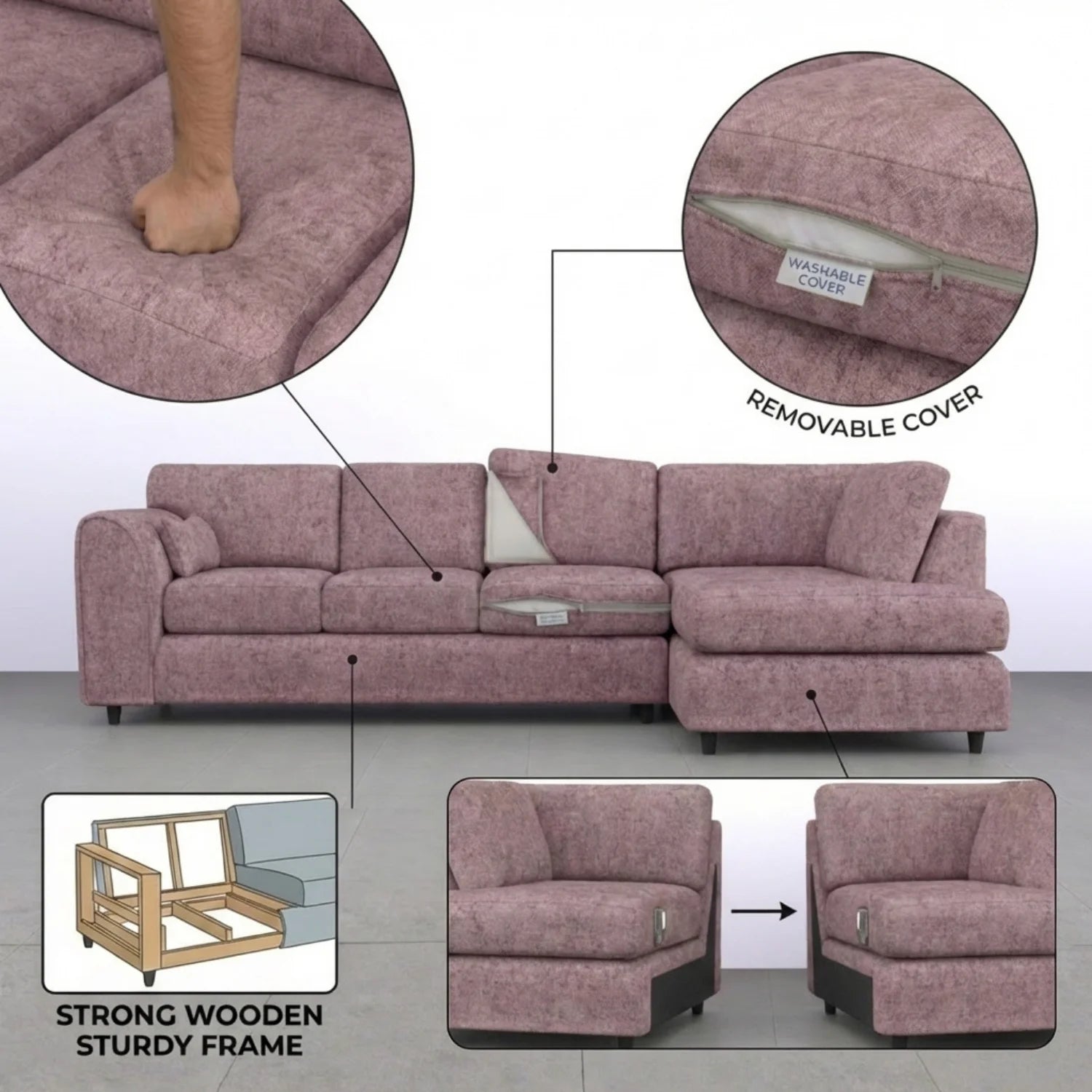 XL Right Hand Facing Pink