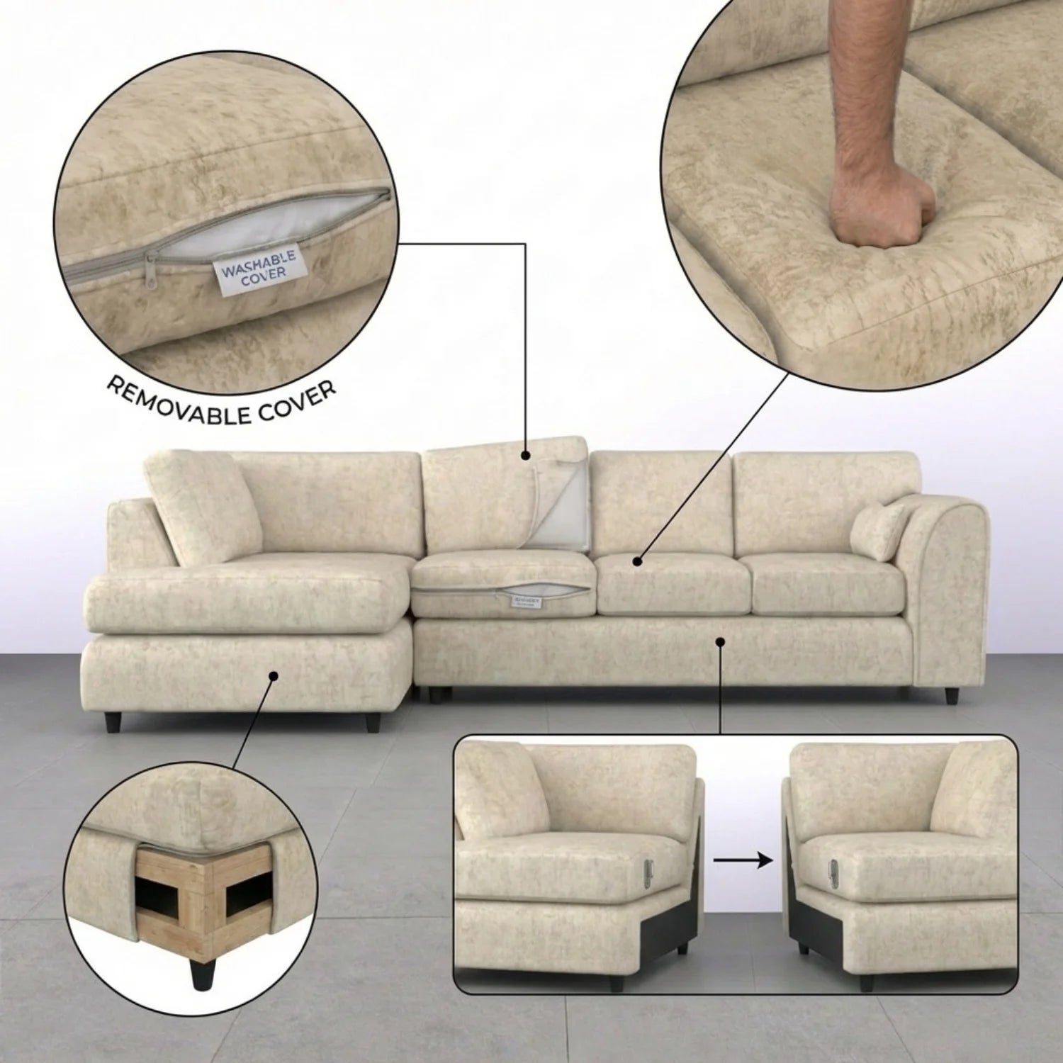 XL Left Hand Facing Cream