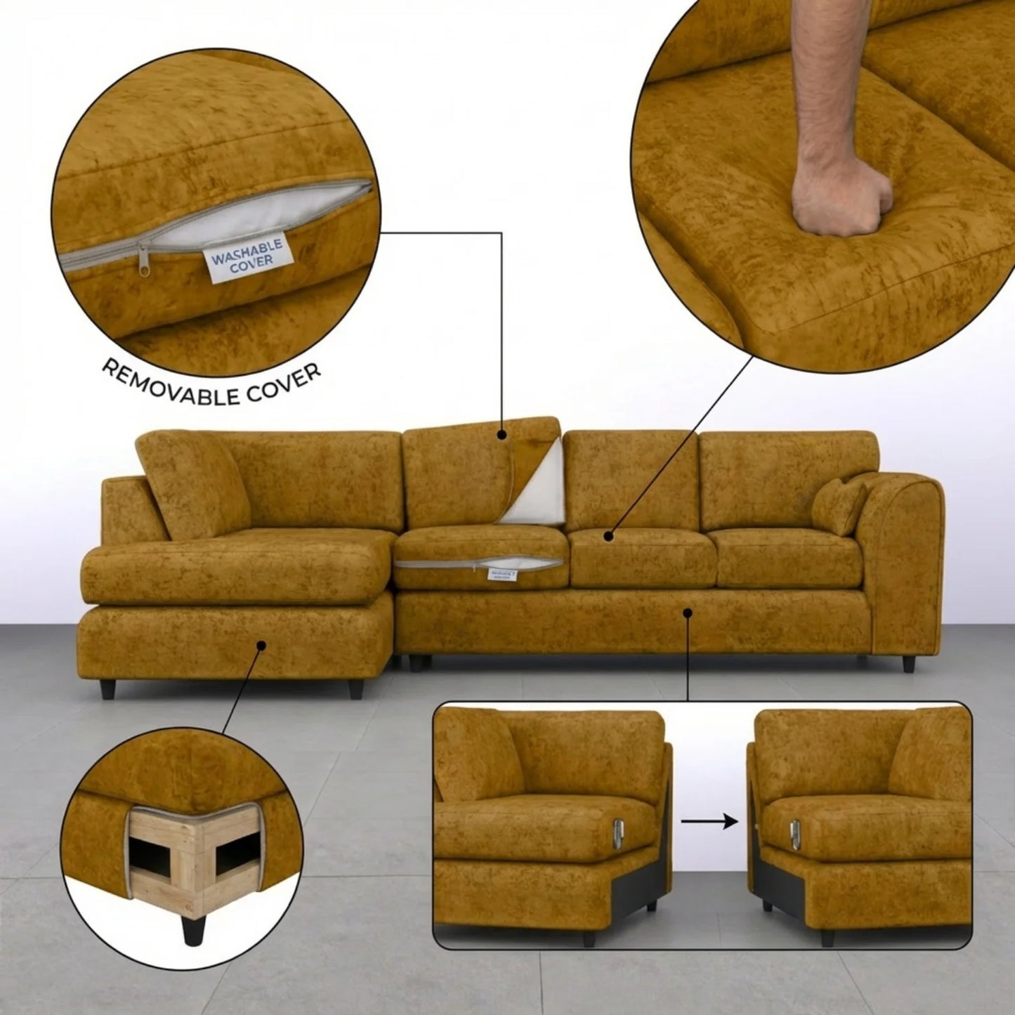 XL Left Hand Facing mustard