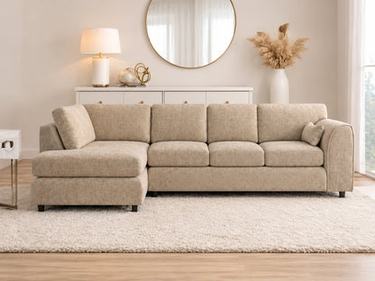 Alaska Full Back XL L-Shape Sofa by Gamzo Outlet featuring plush cushions and modern design in a neutral fabric.