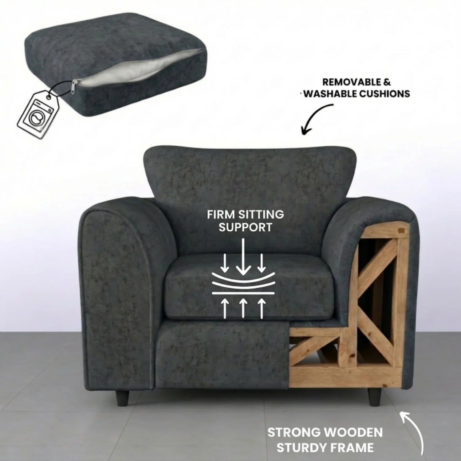 Armchair dark grey
