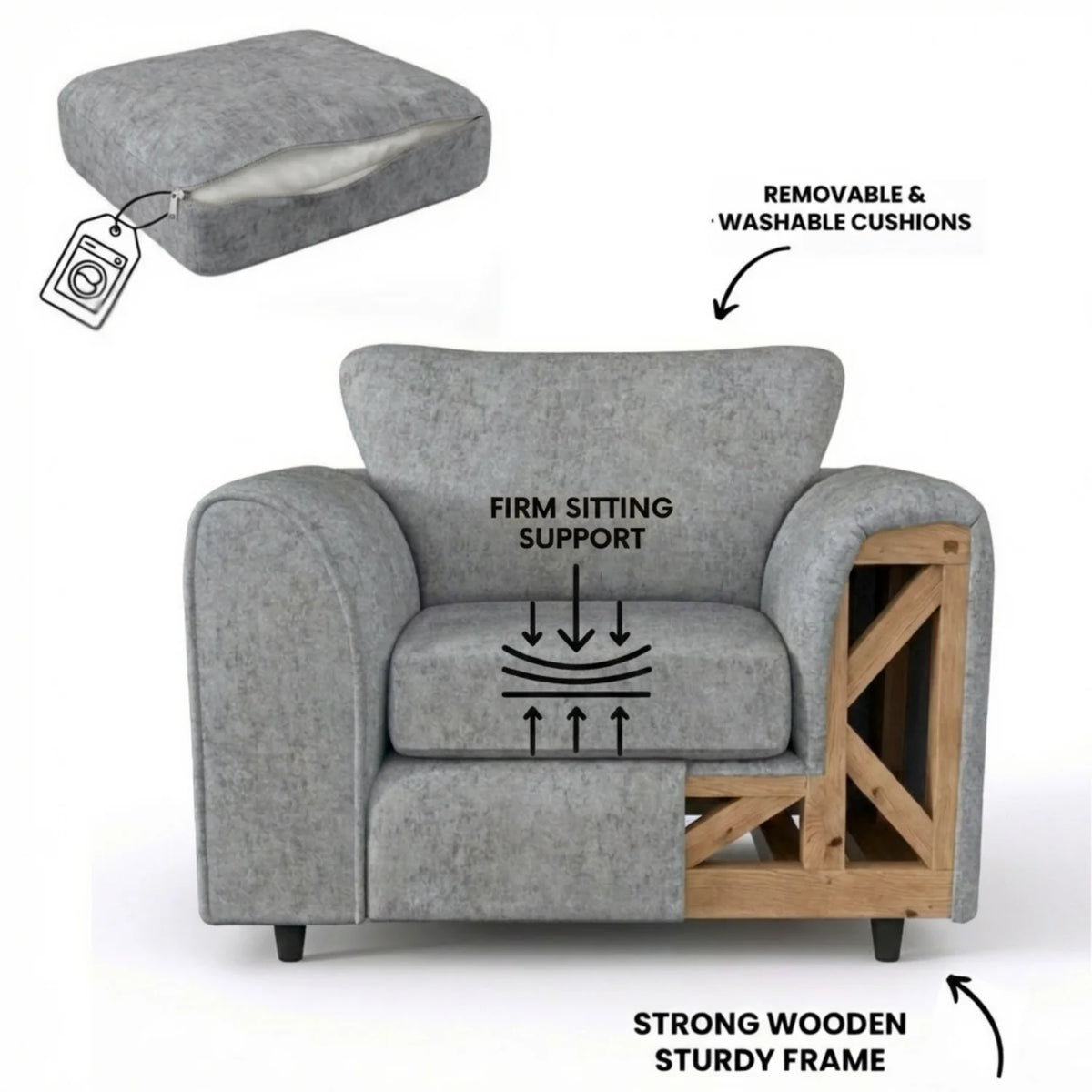 Armchair light grey