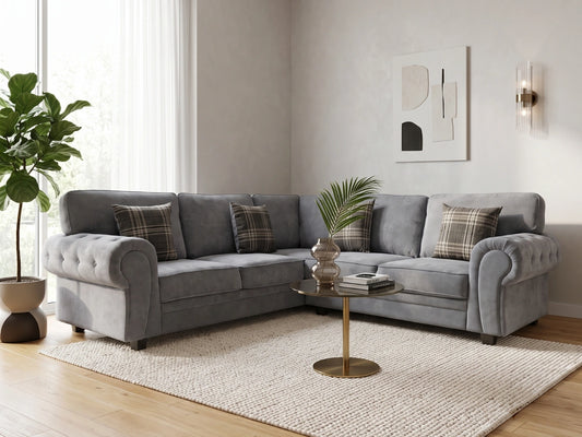 Gamzo Outlet Verona full back corner sofa with plush cushions and modern design, ideal for stylish living room seating.