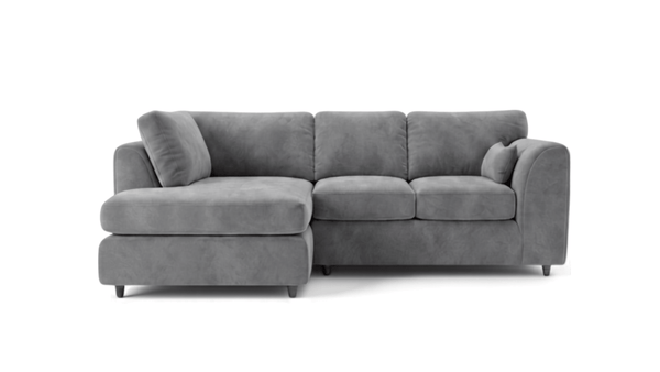 Plush Velvet Full Back L-Shape Sofa