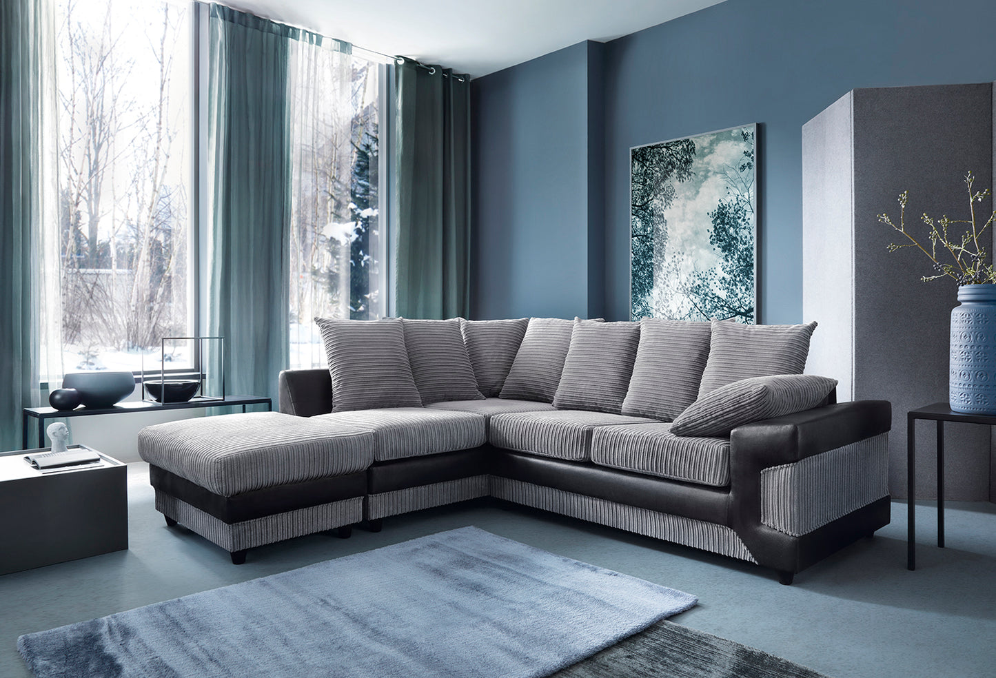 Dino Jumbo Cord L Shape Sofa