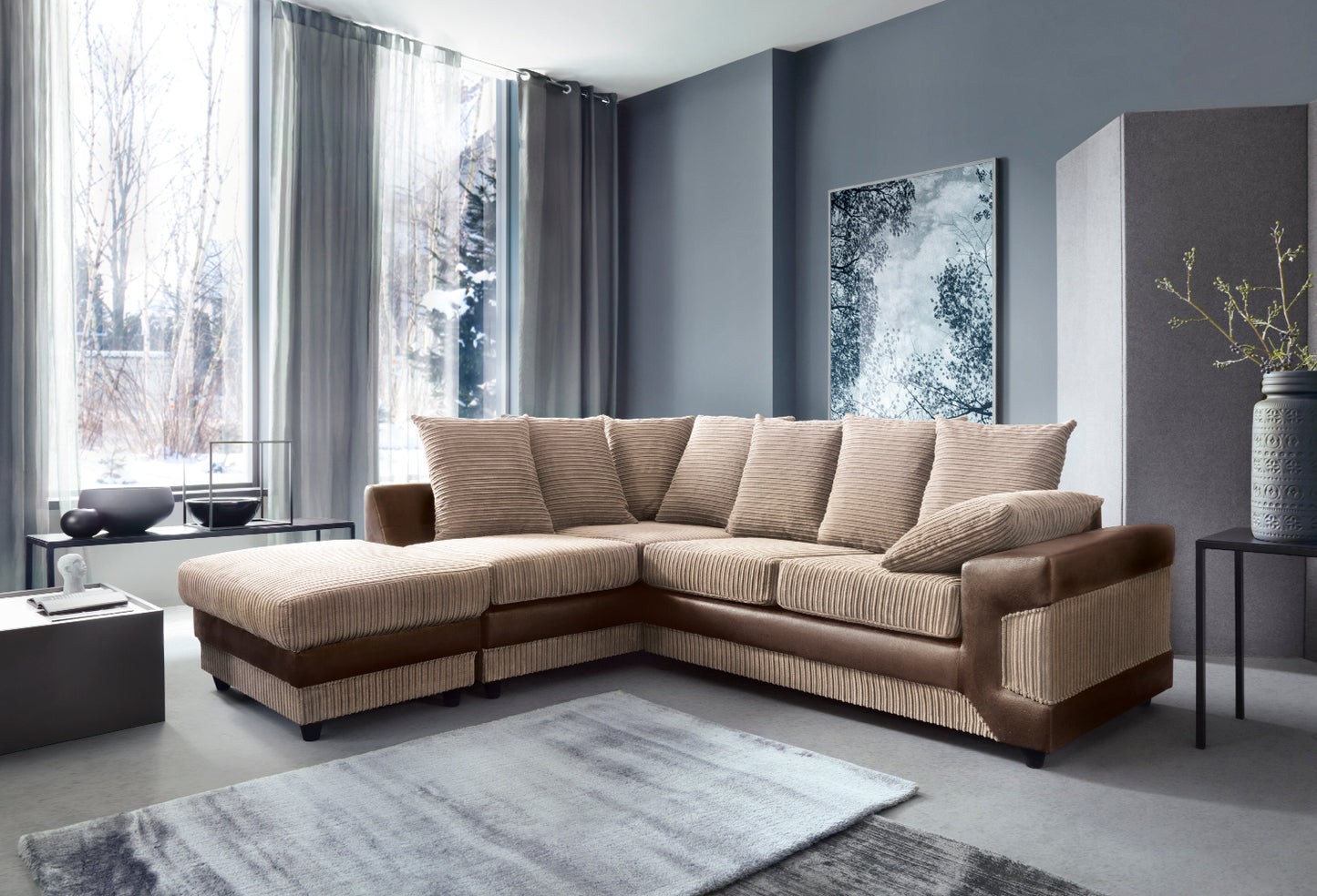 Dino Jumbo Cord L Shape Sofa