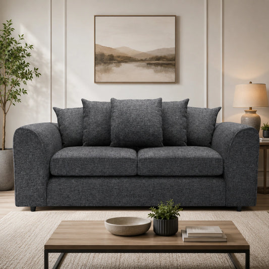Lisbon Fabric 3 Seater Scatter Back Sofa