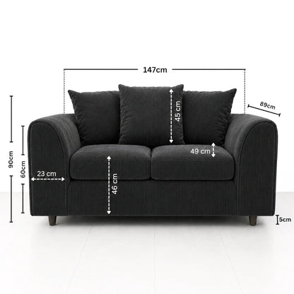 2 seater black