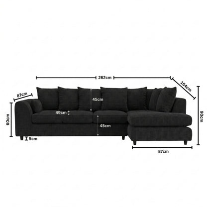 XL Right Hand Facing Black