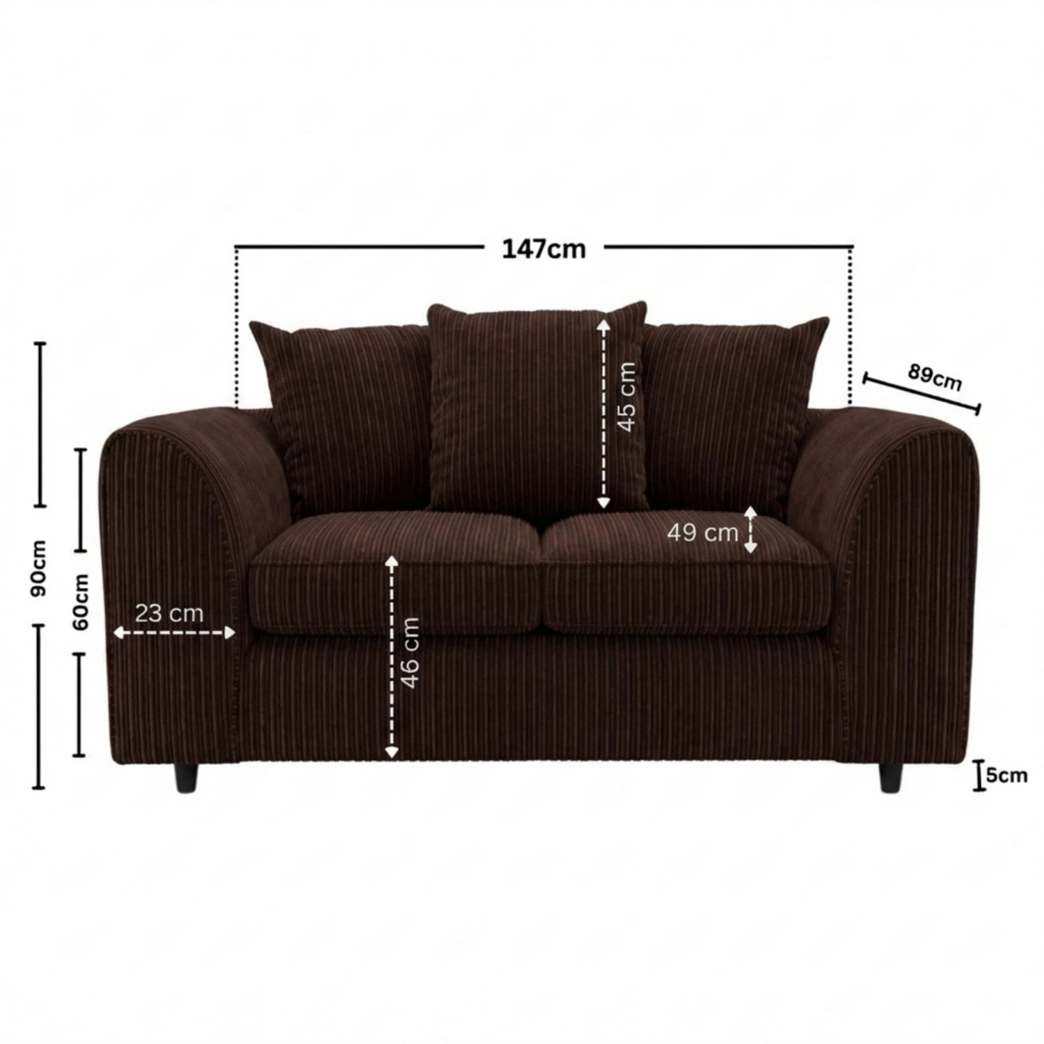 2 seater Chocolate Brown