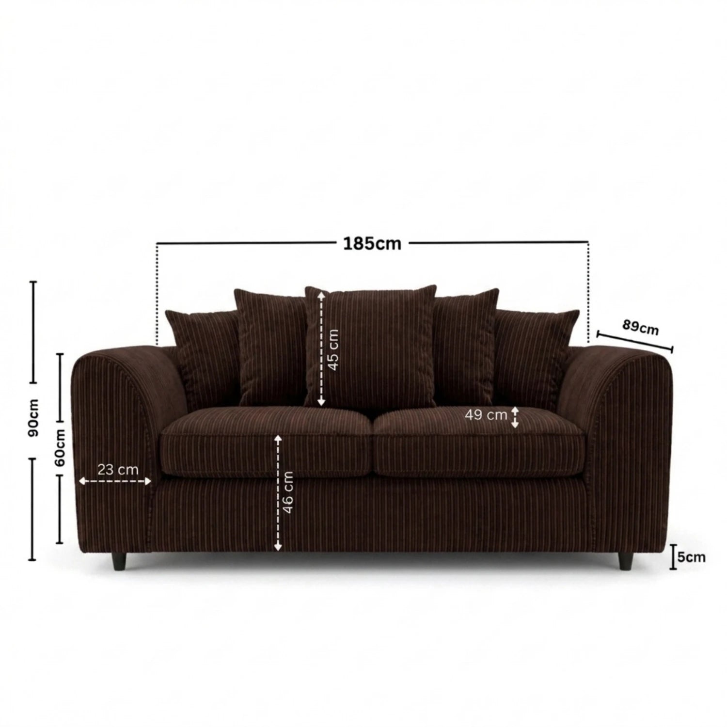 3 seater Chocolate Brown