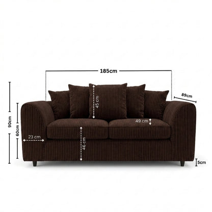 3 seater Chocolate Brown