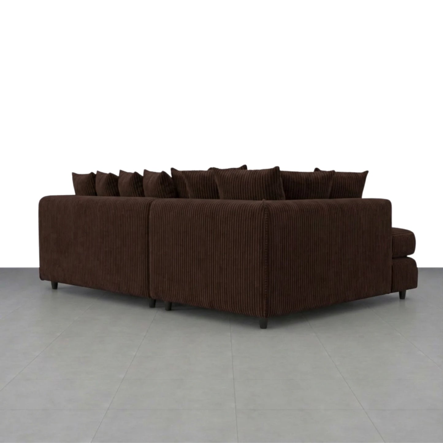 Brown XL Jumbo Cord L-Shape Scatter Back sofa by Gamzo Outlet with plush cushions and modern design.
