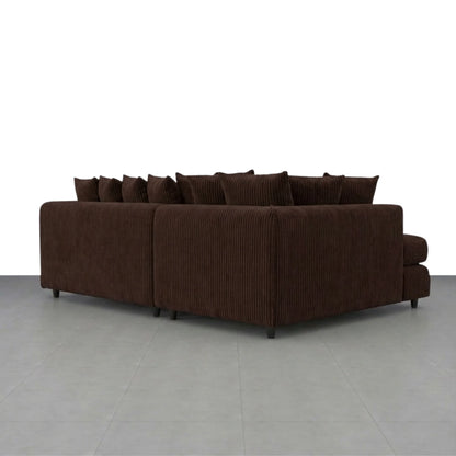 Brown XL Jumbo Cord L-Shape Scatter Back sofa by Gamzo Outlet with plush cushions and modern design.