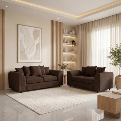 3 + 2 seater Chocolate Brown
