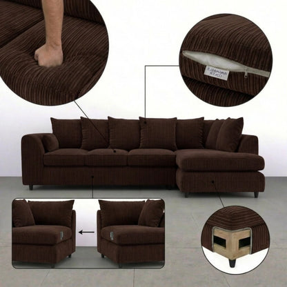 XL Right Hand Facing chocolate brown