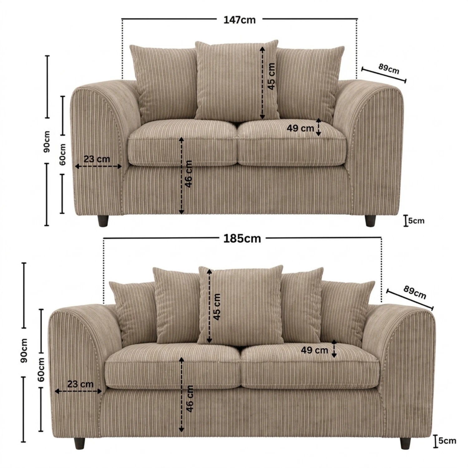 3 + 2 seater coffee
