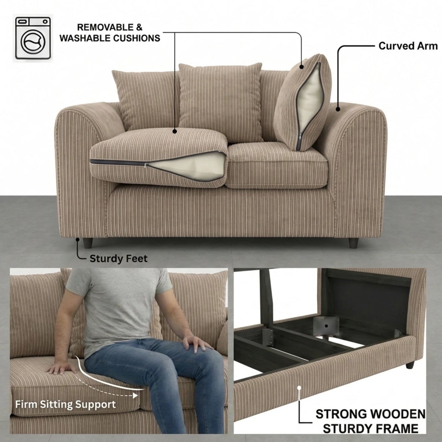 3 + 2 seater coffee