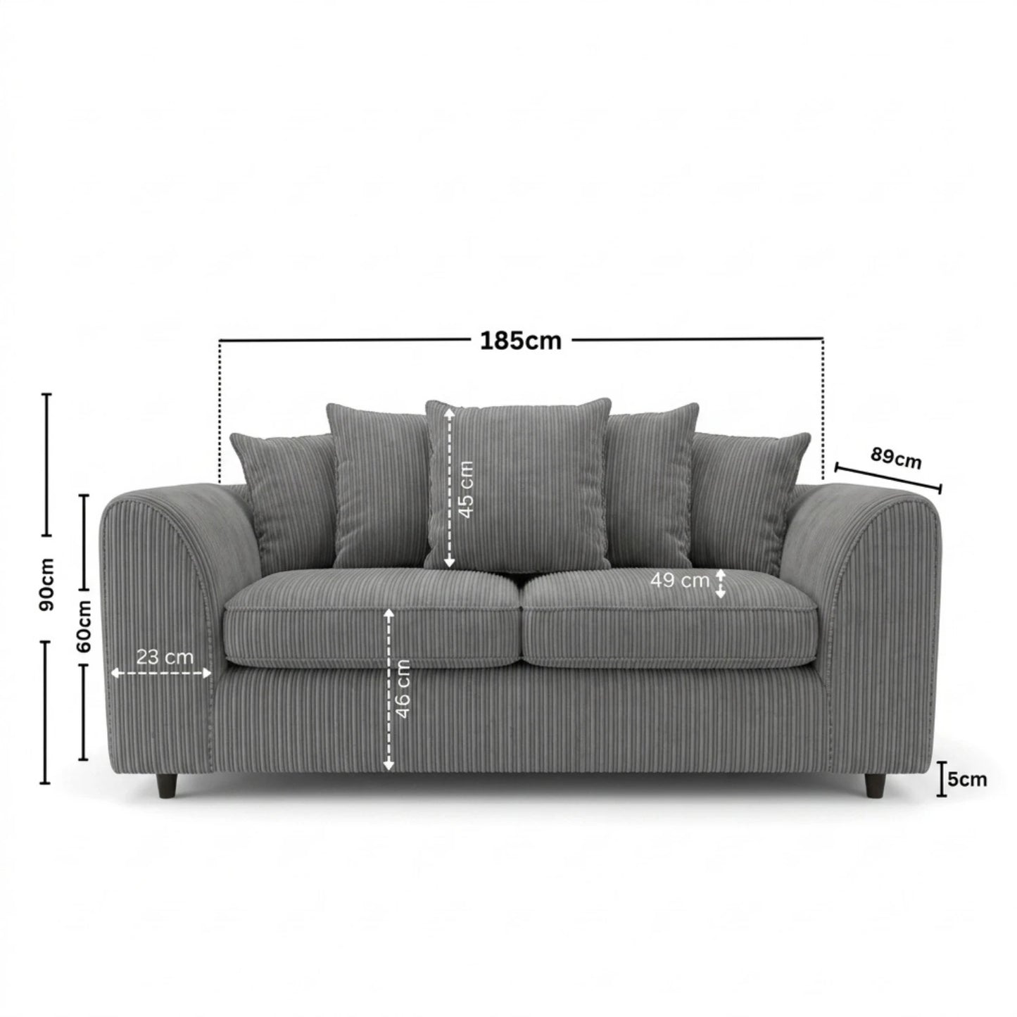 3 seater Charcoal Grey