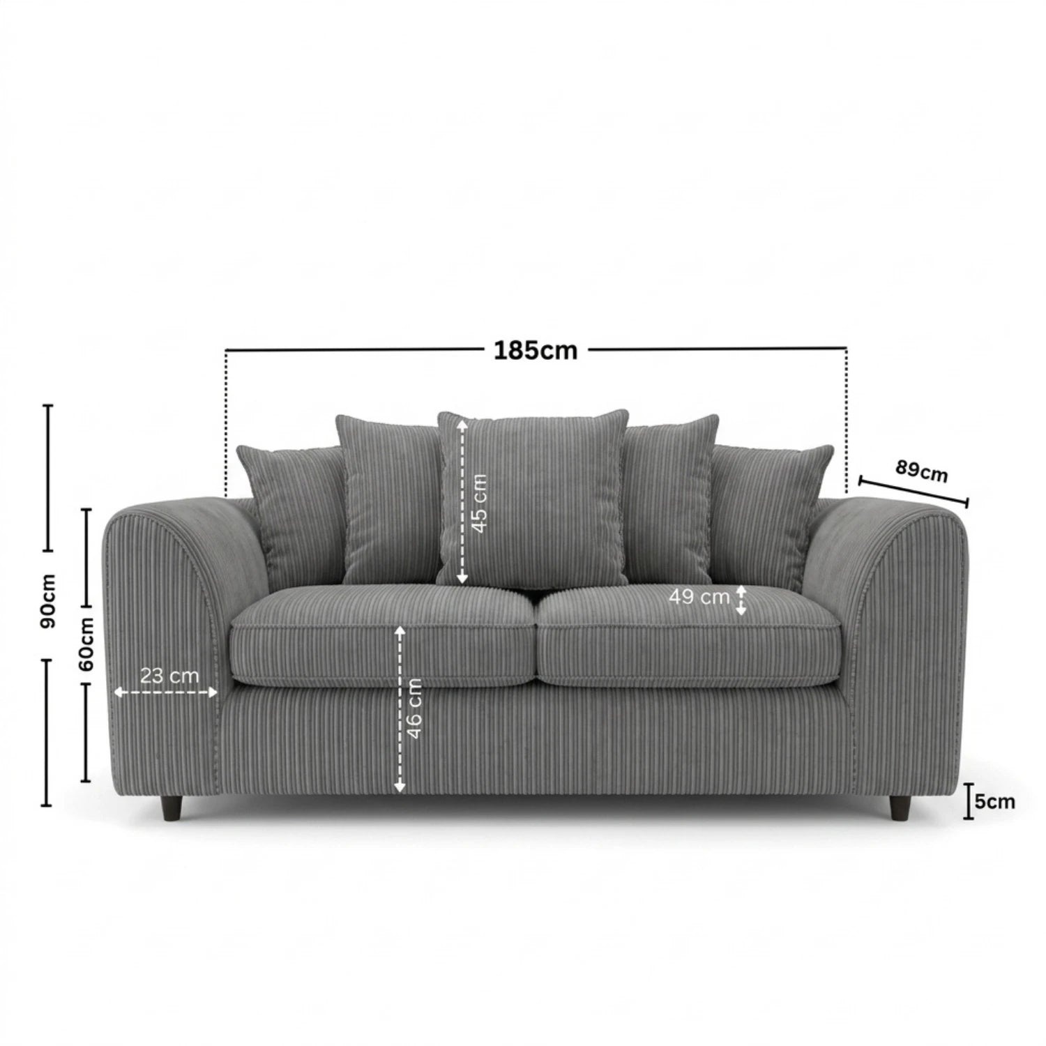 3 seater Charcoal Grey