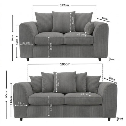 3 + 2 seater Charcoal Grey