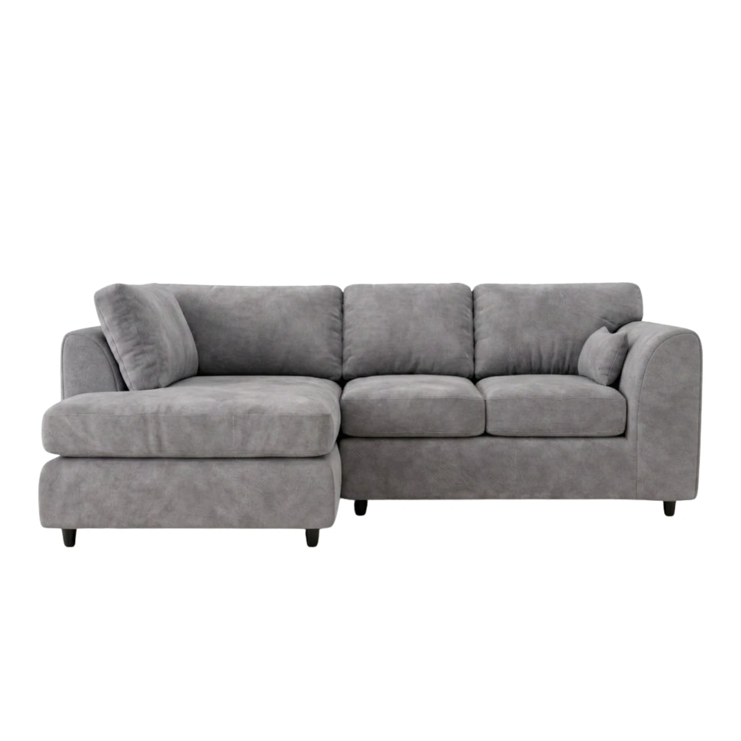 Gamzo Outlet plush velvet L-shape full-back sofa with comfortable seating and modern design, shown in a sleek living room setting.