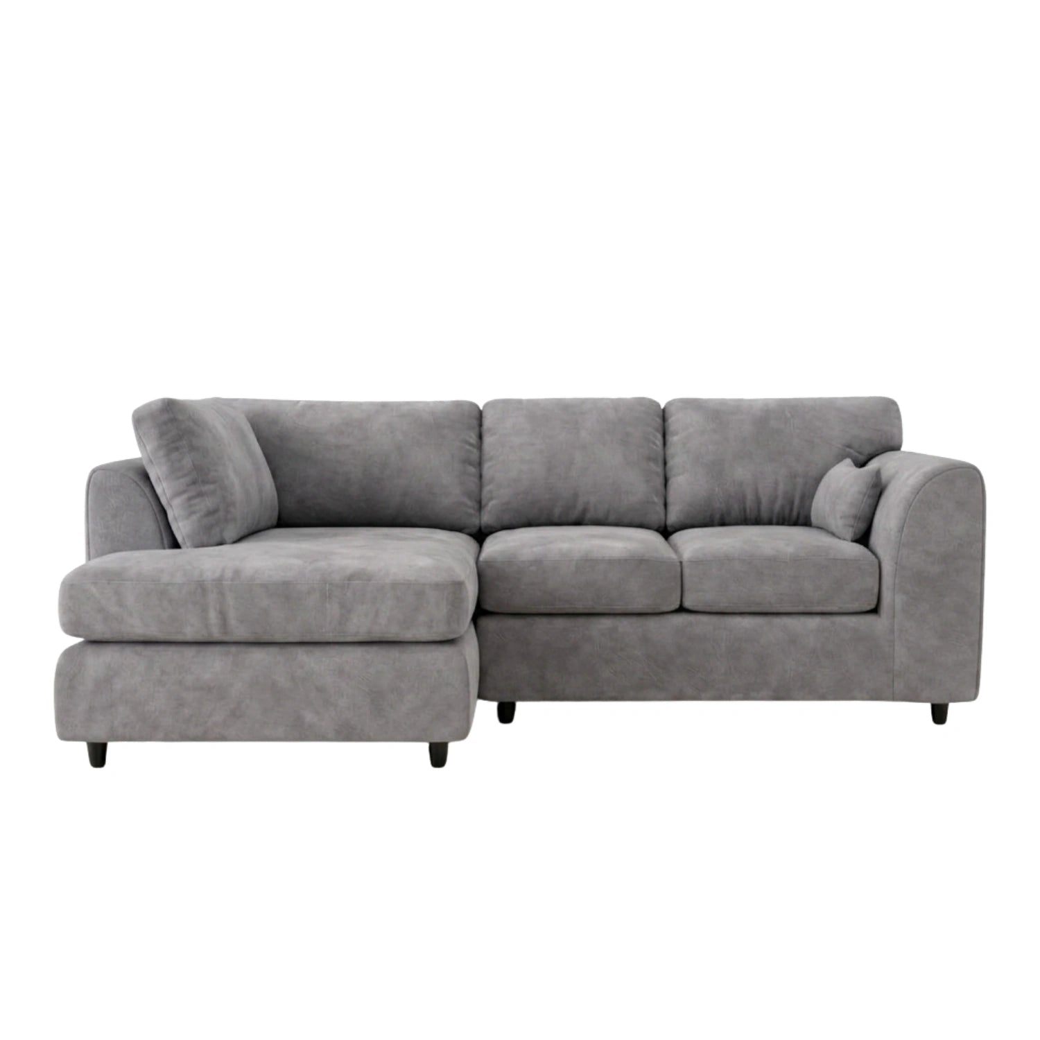 Gamzo Outlet plush velvet L-shape full-back sofa with comfortable seating and modern design, shown in a sleek living room setting.