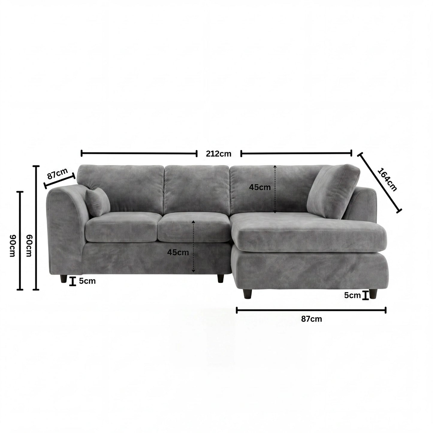 Right Hand Facing  Light Grey