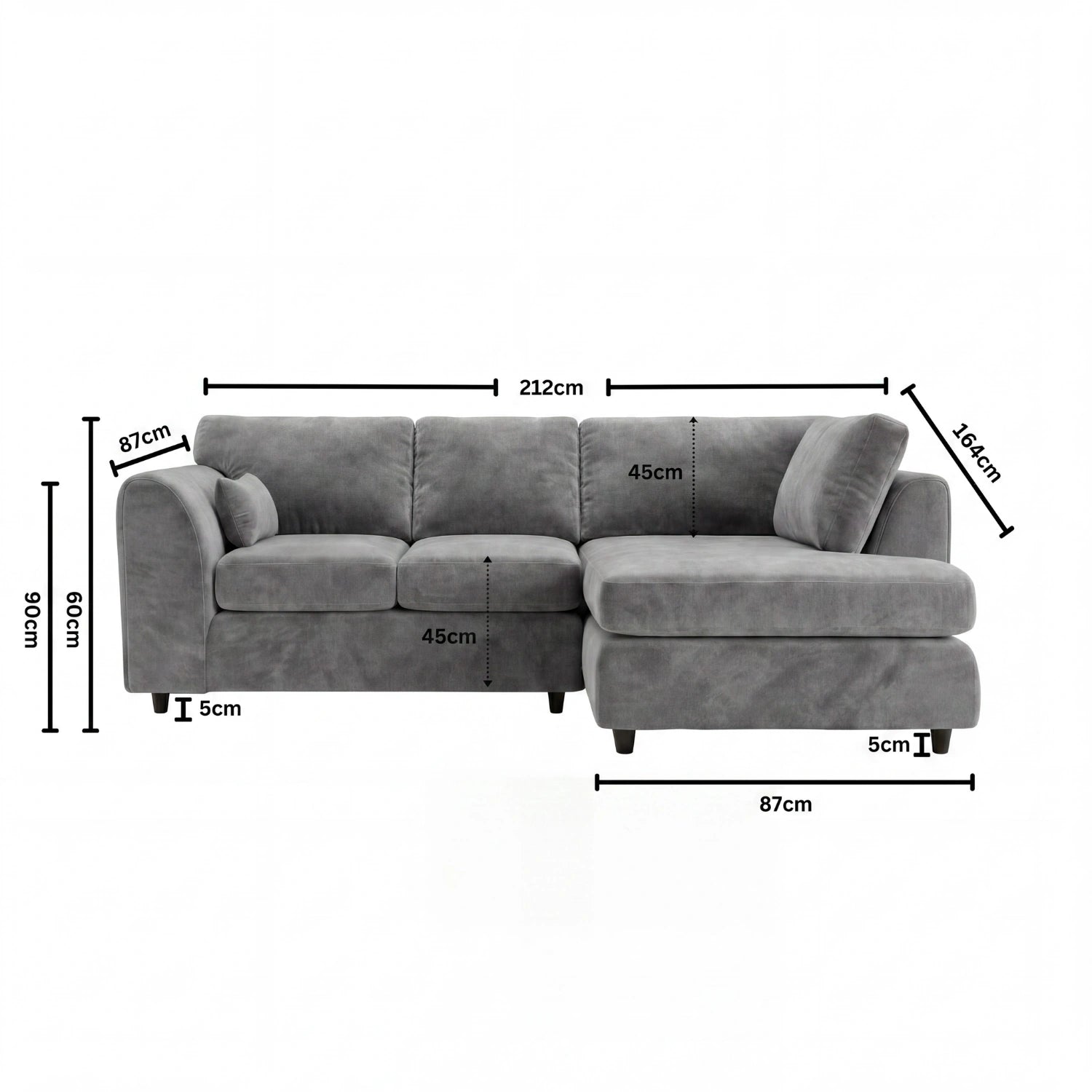 Right Hand Facing  Light Grey